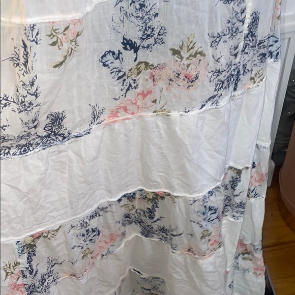 Vintage 90’s Floral White -crochet trim- cotton- Bohemian Maxi Dress - festival - Picture 7 of 15